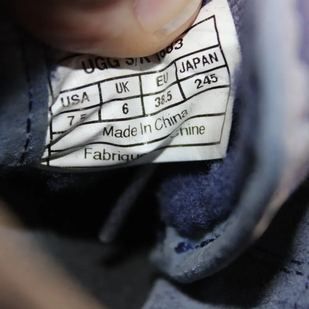 Ugg Shoes Womens Size 7.5 Sherpa Lined Athletic Plaid Sneakers Purple. - Picture 8 of 8